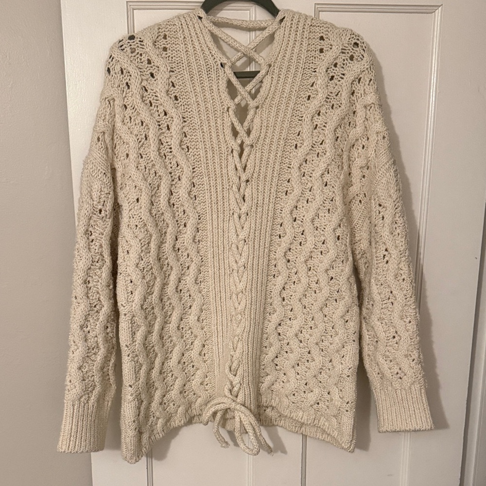 Zara Beige Open Knit Cardigan - Picture 4 of 4